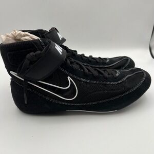 Nike Speedsweep VII Wrestling Shoes‎ Mens 12 Black White High Top Mesh Suede